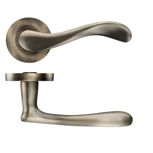 Asti Lever on Round Rose 50 x 8mm Round Sprung Rose Stainless Steel Door Handle Fixings Included