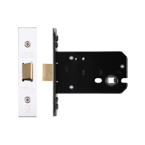 Flat Latch 102mm Complete with PVD Forend and Strike Mortice Lock