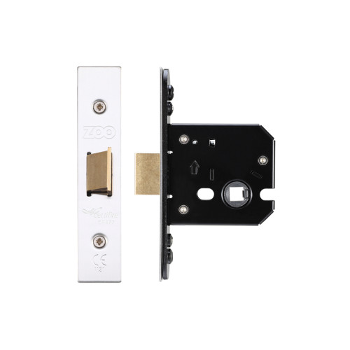 Flat Latch 64mm Complete with PVD Forend and Strike Mortice Lock