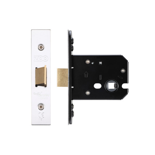 Flat Latch 76mm Complete with PVD Forend and Strike Mortice Lock